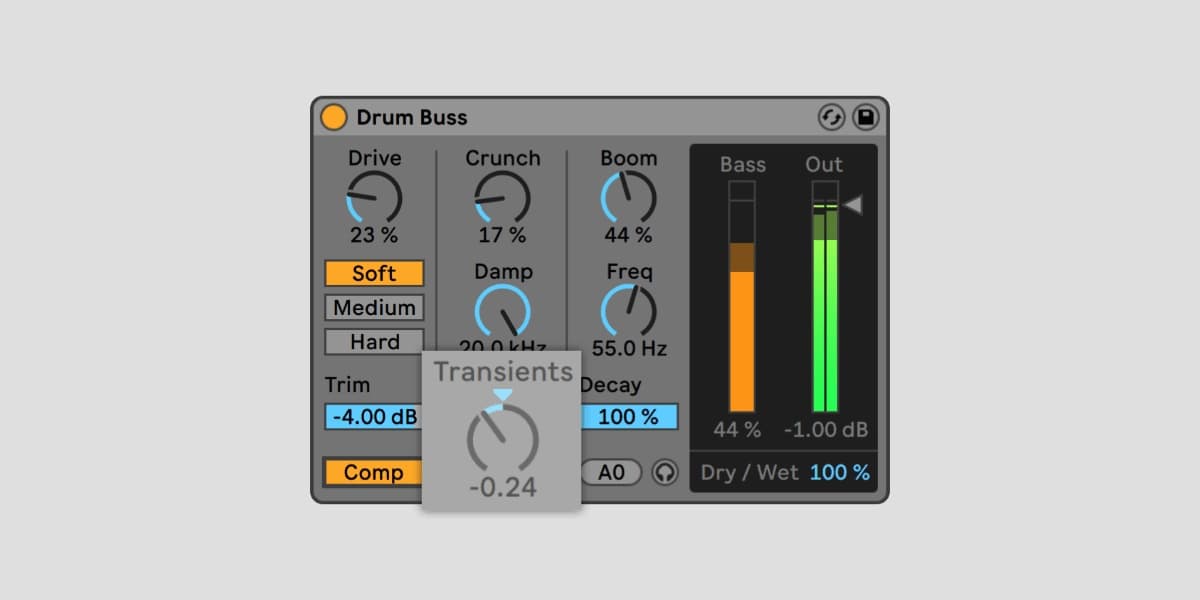 Ableton Live's Drum Buss Transient Control