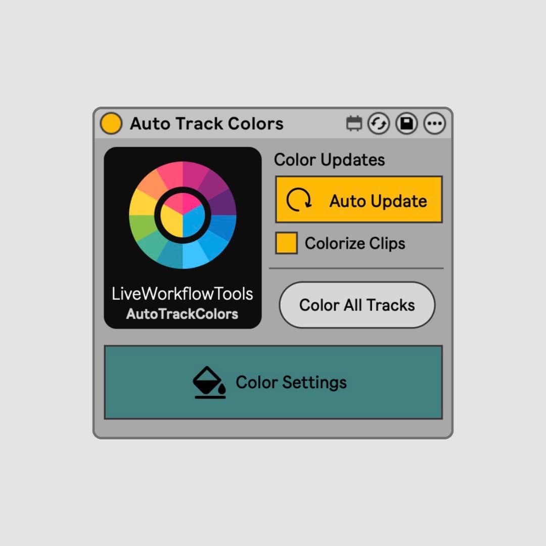 Name your tracks once. Auto Track Colors matches your keywords and instantly color-codes tracks and clips in Ableton Live.