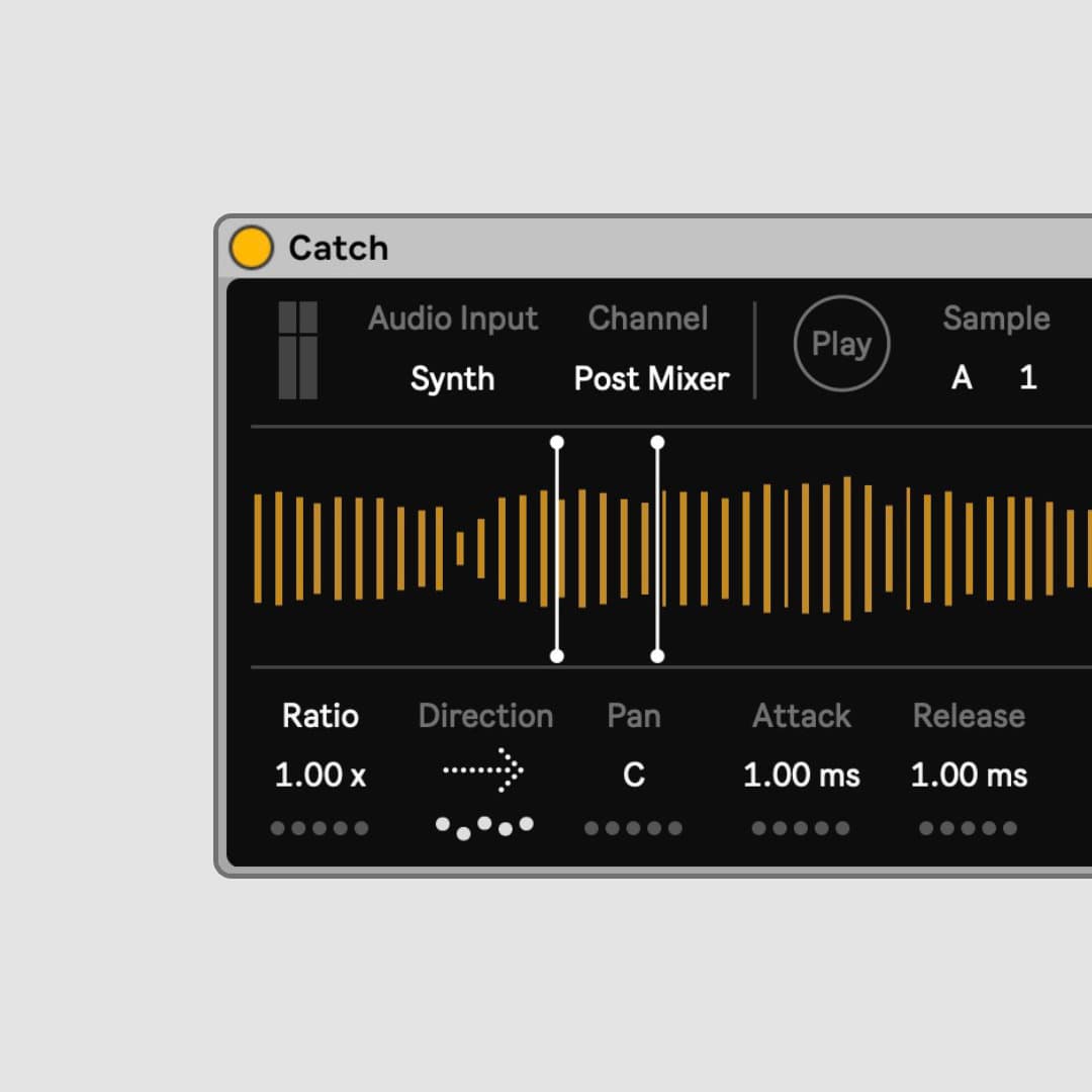 A simple monophonic performance sampler that allows live audio to be captured for instant playback and manipulation.