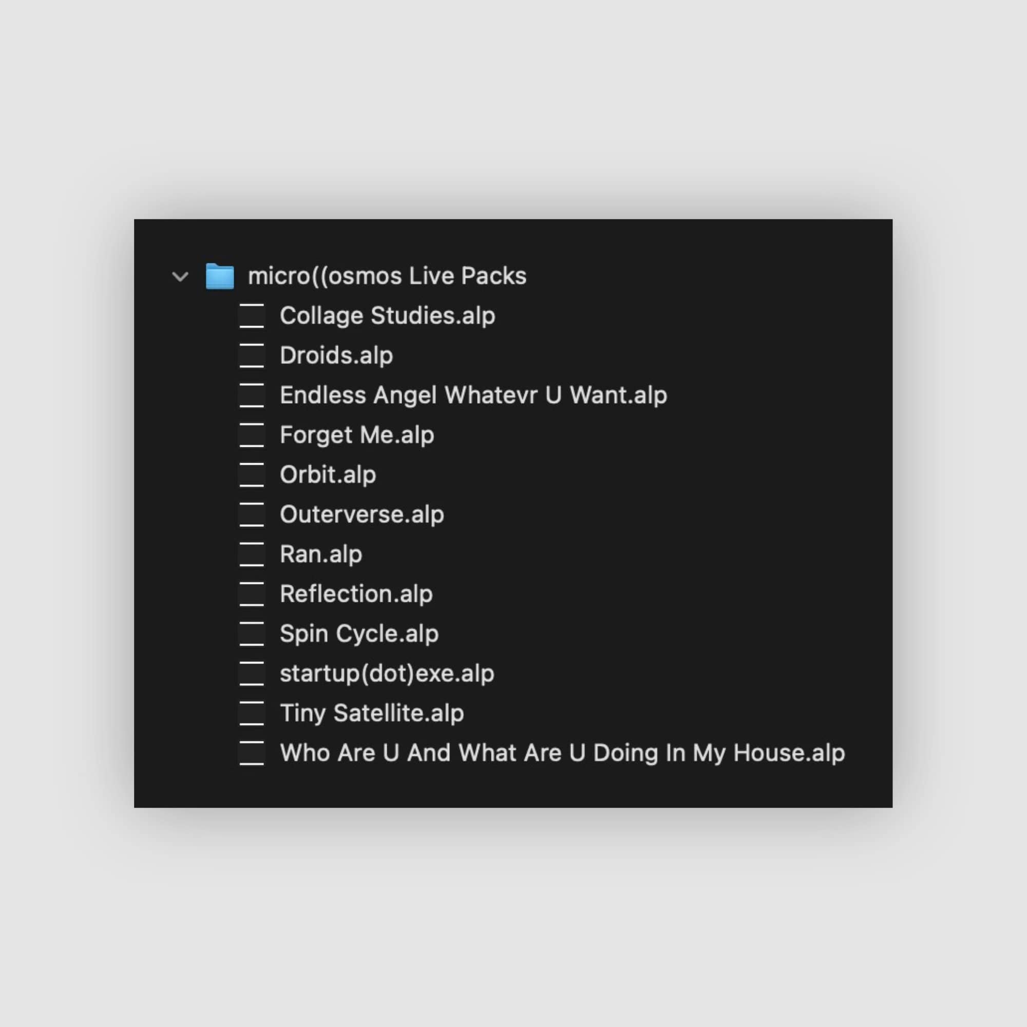 micro((osmos Live Packs