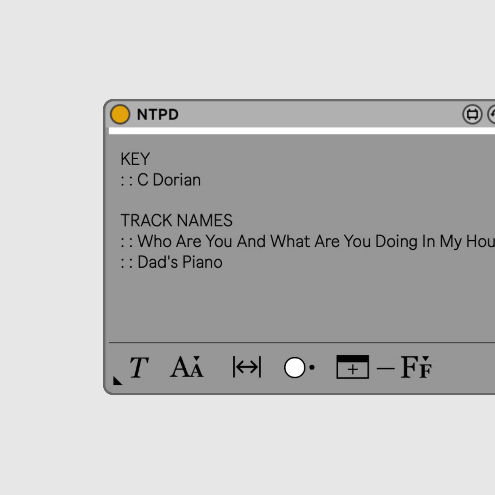 NTPD In Context - Key And Track Names