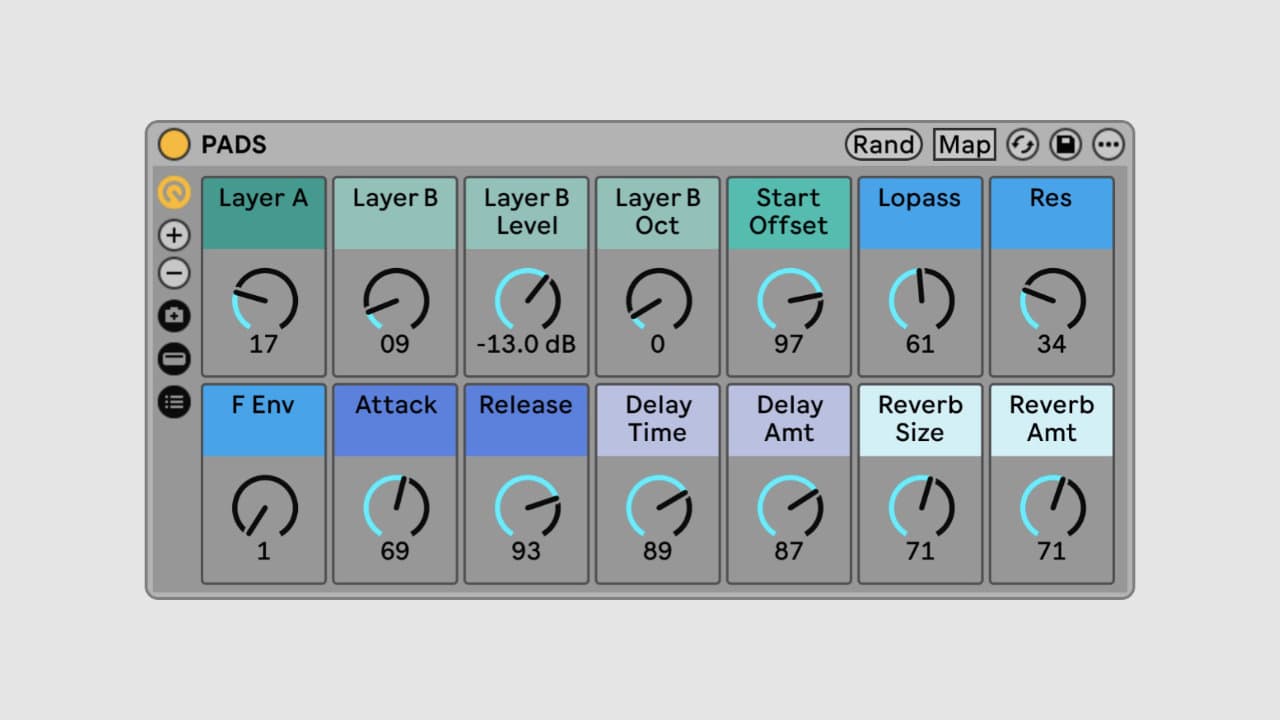 pads ableton live rack