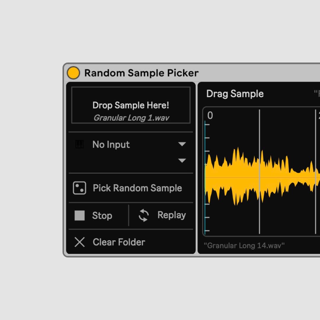 Drop in any .wav file from a folder and the device will pick any sample (.wav) from the folder you dropped from!