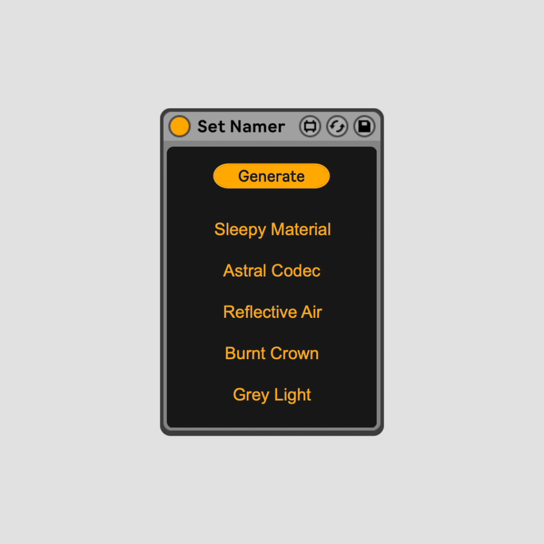 Set Namer - Generate Unique Song Names