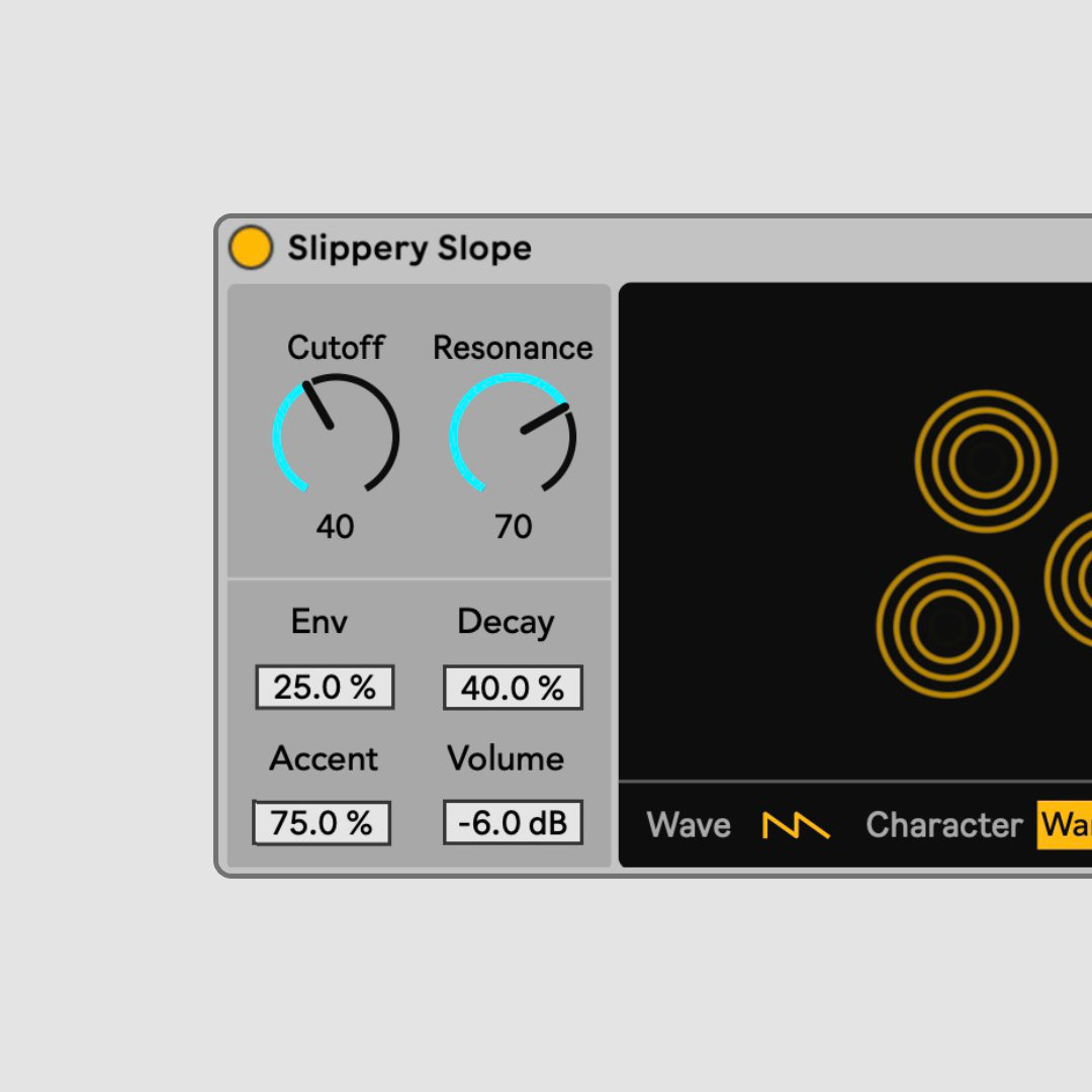 A single oscillator, mono acid-bassline synth voice.